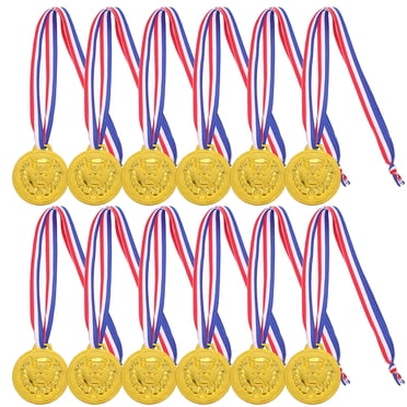 12 Pcs Médailles pour Enfants avec Lanière Prix Médailles Sport Match Médailles Jeu Récompenses Médailles