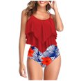 thumbnail image 2 of TIMIFIS Maillot de Bain Bikini Taille Haute pour Femme, Imprimé Floral, à Nouer, Deux Pièces, 2 of 5