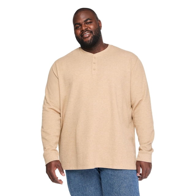 George Big Men's Long-Sleeve Henley T-Shirt