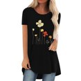 thumbnail image 1 of Pompotops Femmes Mode Casual Chemises d'Impression Manches Courtes Tee Tops Tunique Blouse, 1 of 4