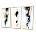 thumbnail image 3 of Designart "Heartbeat Rhapsody Turquoise and Gold Ink Cloud II" Abstract Painting Framed Wall Art Set Of 3 - Turquoise Modern Frame Canvas Set For Living Room Decor, 3 of 6