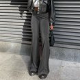 thumbnail image 1 of Ladies Bodycon Pants Slight Flare Leg Elastic High Waist Casual Style Daily Suit, 1 of 7