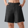 thumbnail image 1 of Ovticza Bermudas pour Femmes Séchage Rapide Légers Shorts en Lin Golf Randonnée Voyage Shorts Noir m, 1 of 5