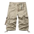 thumbnail image 1 of FAIWAD Men's Casual Elastic Waist Zipper Multi-Pockets Short Pants Drawstring Hem Loose Outdoor Shorts, 1 of 6