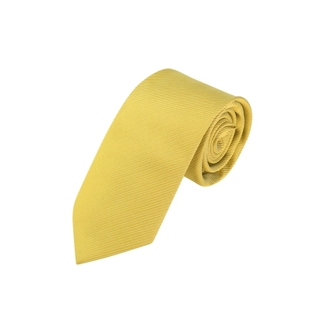 INSPIRE CHIC Men's Solid Color Narrow Stripes Necktie Graduation Suit Formal Ties Yellow