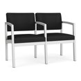 thumbnail image 1 of Lenox Steel Reception Waiting Room 2 Seats Chair / Silver Steel / Black, 1 of 5