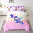 thumbnail image 2 of YST Unicorn Bedding Set, Magic Animal Comforter, 7-Piece, Ombre Psychedelic Aesthetic, King, 2 of 4