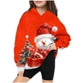 thumbnail image 2 of Chandails à Capuchon en Molleton pour Filles, Chandail de Noël pour Enfants, T-shirt à Manches Longues à Motif Imprimé, Col Rond, Long Haut, Chandail à Capuchon pour Garçons et Filles, Rouge 140, 2 of 3
