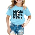 thumbnail image 1 of T-Shirts d'Été pour Filles, Imprimé Lettres, Manches Courtes, Basiques, Col Rond, Sport, Taille 8-9T, 1 of 4