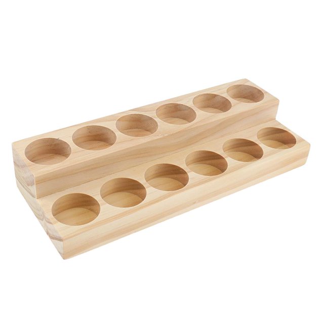 Milaget 2 Tier Wood Essential Oil Storage Box Case Holder Display for 12pcs 15ml Bottle 12 Slots