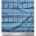 thumbnail image 1 of Soimoi Blue Cotton Poplin Fabric Aztec Geometric Print Fabric by the Yard 42 Inch Wide, 1 of 3