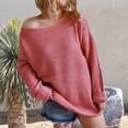 thumbnail image 2 of Timegard Womens Plus Size Tops Sweater off Shoulder Long Sleeve Pullover Fall Winter Casual Comfy Knit Tops, 2 of 5