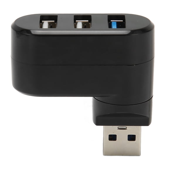 90 Degree Rotatable USB Hub, with 3 Port, Plug and Play Supports Hot Swap 180 Degree Rotatable USB 3.0 2.0 USB Expansion Allocator for Desktop PC