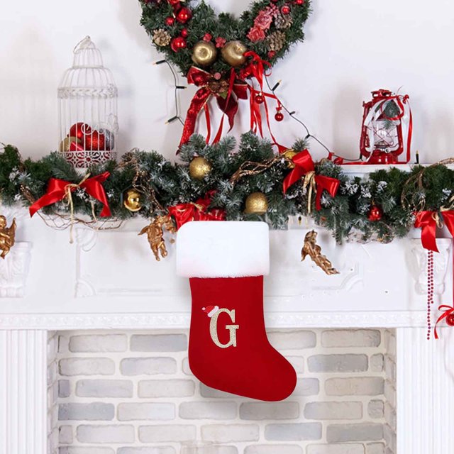 EGNMCR Christmas Decorations, Christmas Gifts Large Personalized Letter Christmas Christmas Tree Decorative Pendant Candy Bag Christmas Scene Dressing Gift Bag stocking stocking