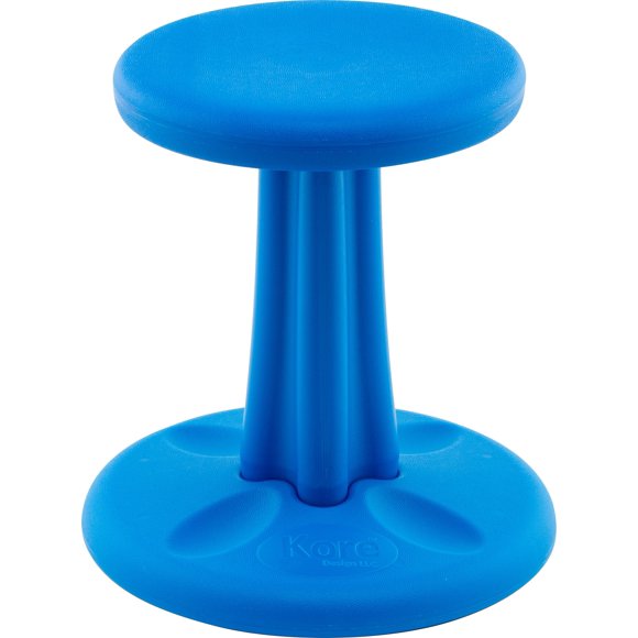 Kore Chaise Oscillante pour Enfants - Tabouret à Assise Flexible pour Salle de Classe et École Primaire, TDA/TDAH - Fabriqué aux É.-U. - Âge 6-7, 1re-2e Année, Bleu (14 Po)