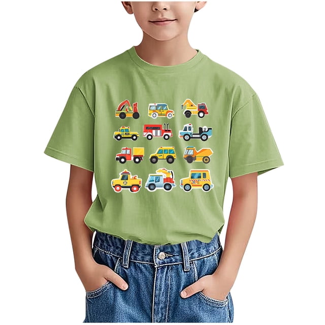 WRKEKC T-Shirts d'Été pour Garçons, T-Shirts Décontractés pour Garçons, T-Shirts Polyvalents Décontractés à Manches Courtes pour Enfants avec Motif Imprimé et Col Rond