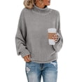thumbnail image 2 of Kcodviy Chandail en Tricot de Coton pour Femmes Automne Hiver, Chandail pour Femme, Chandail à Fil Épais, Chandails à Enfiler pour le Travail, Chandail à Col Roulé, 2 of 5