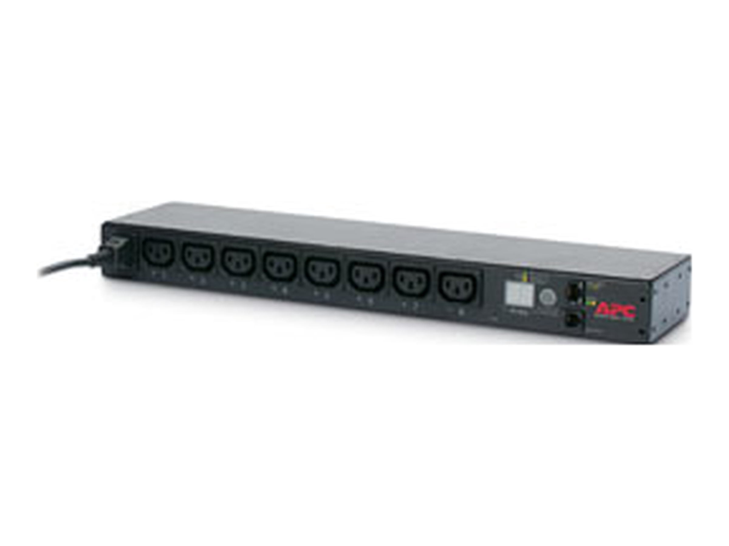 APC Switched Rack PDU AP7920B - Bande de distribution d'Alimentation - AC 200/208/230 V - 2300 VA - Ethernet - Entrée : IEC 60320 C14 - Connecteurs de Sortie : 8 (Power IEC 60320 C13) - 1U - 19 Pouces - Noir - pour P/N : SMTL1000RMI2UC, SMX1000C, Smx1500rm