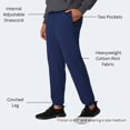 thumbnail image 3 of Hanes Mens Sport Ultimate Cotton Fleece Sweatpants With Pockets, L, Navy, 3 of 8