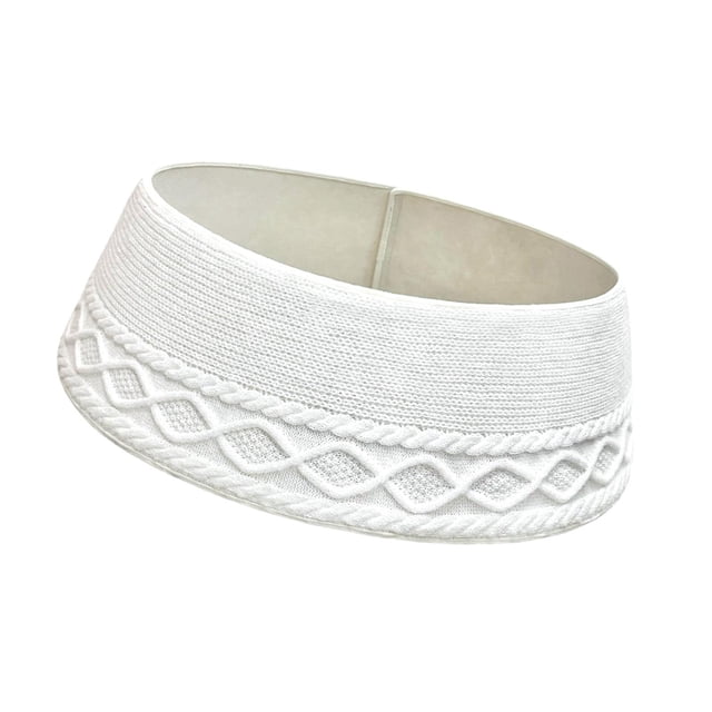 segolike 71cm Knitted Christmas Tree Collar Universal Fit Accessory Festive Tree Ring White