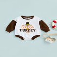 thumbnail image 2 of Infant Thanksgiving Day Romper  Long Sleeve  Neck Turkey/Letter Print Bodysuit, 2 of 8