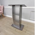 thumbnail image 4 of FixtureDisplays® 44.3" Tall Podium for Floor, Curved Frosted Front Acrylic Panel - Dark Grey 19658-GREY, 4 of 8