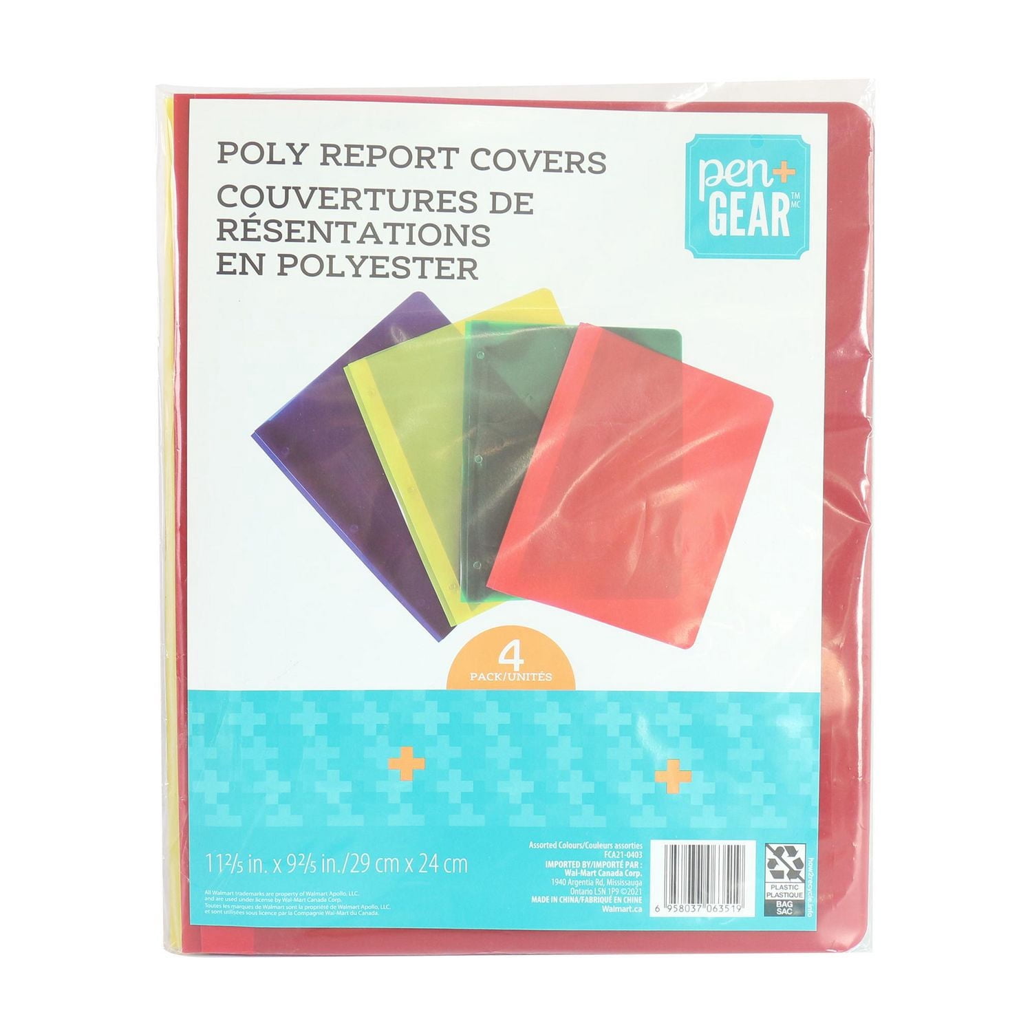 Pen+Gear 4Pcs Poly Report Cover