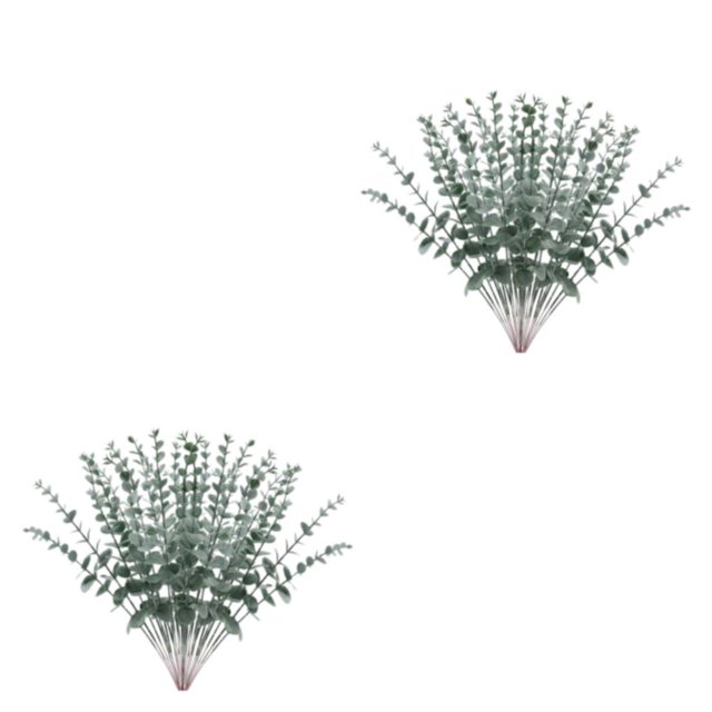 relayinert Lot de 12/lot Prix Bas Bouquet de Plantes Simulées à Haute Rentabilité Fil de Fer avec Plasticité Arbitraire Eucalyptus Vert Foncé Givre 2 Pcs