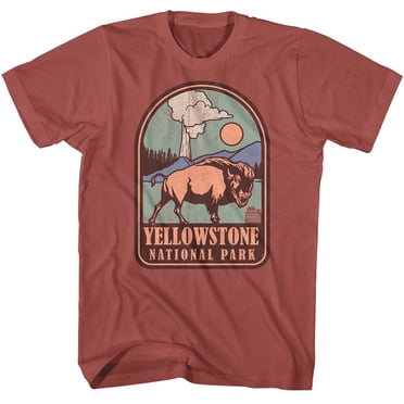 National Parks Yellowstone Badge Terracotta Adult T-Shirt Xl