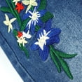 thumbnail image 4 of Kidscool Space Girls Floral Embroidered Ripped Washed Elastic Waist Jeans,Flower and Bowknot,11-12 Years, 4 of 6