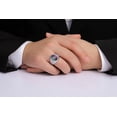 thumbnail image 2 of RYLOS Men's Rings 14K White Gold Nugget Ring with Cabochon Gemstone & Diamonds Alexandrite Rings For Men Size 10, 2 of 7