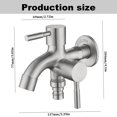 thumbnail image 3 of Robinet de Jardin Double 1/2 Pouce Robinet Extérieur Double Robinet d'Eau en Acier Inoxydable pour Jardin Industrie Domestique Robinet de Jardin Double Robinet de Jardin Kit de Robinet Extérieur Extérieur, 3 of 9