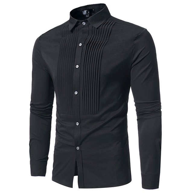 Pompotops Nouvelle Chemise Décontractée Mode Homme à Pli Frontal à Manches Longues Chemise Manteau en Solde