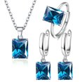 thumbnail image 1 of LYMAYTER Necklace Earrings 4Pcs/Set Finger Ring - Rectangle, Cubic Zirconia, Vintage, 1 of 6