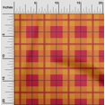 thumbnail image 1 of oneOone Silk Tabby Bright Red Fabric Madras Check Sewing Craft Projects Fabric Prints By Yard 42 Inch Wide, 1 of 1