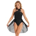 thumbnail image 3 of RUNQHUI Robe de Danse Ballet pour Femmes Sans Manches à Bretelles Sans Manches Moderne de Salle de Bal Contemporaine Lyrique Costumes de Danse Noir TG, 3 of 7