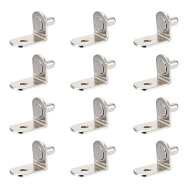 Unique Bargains Support de Tablette à Chevilles, Support en L de 5 mm, Tablette d'Armoire, Patère à Chevilles avec Trou, pour Fournitures d'Étagère de Livres de Cuisine, 20 Pcs