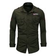 thumbnail image 1 of Men's Cotton Long Sleeve Military Button Down Shirts Cargo Work Shirt, 1 of 4