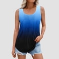 thumbnail image 1 of VKOYWKM Débardeurs Grande Taille pour Femmes Col Rond Plissé Sans Manches Hauts Tunique Imprimé Dégradé Tendance Débardeurs d'Été Amples, 1 of 5