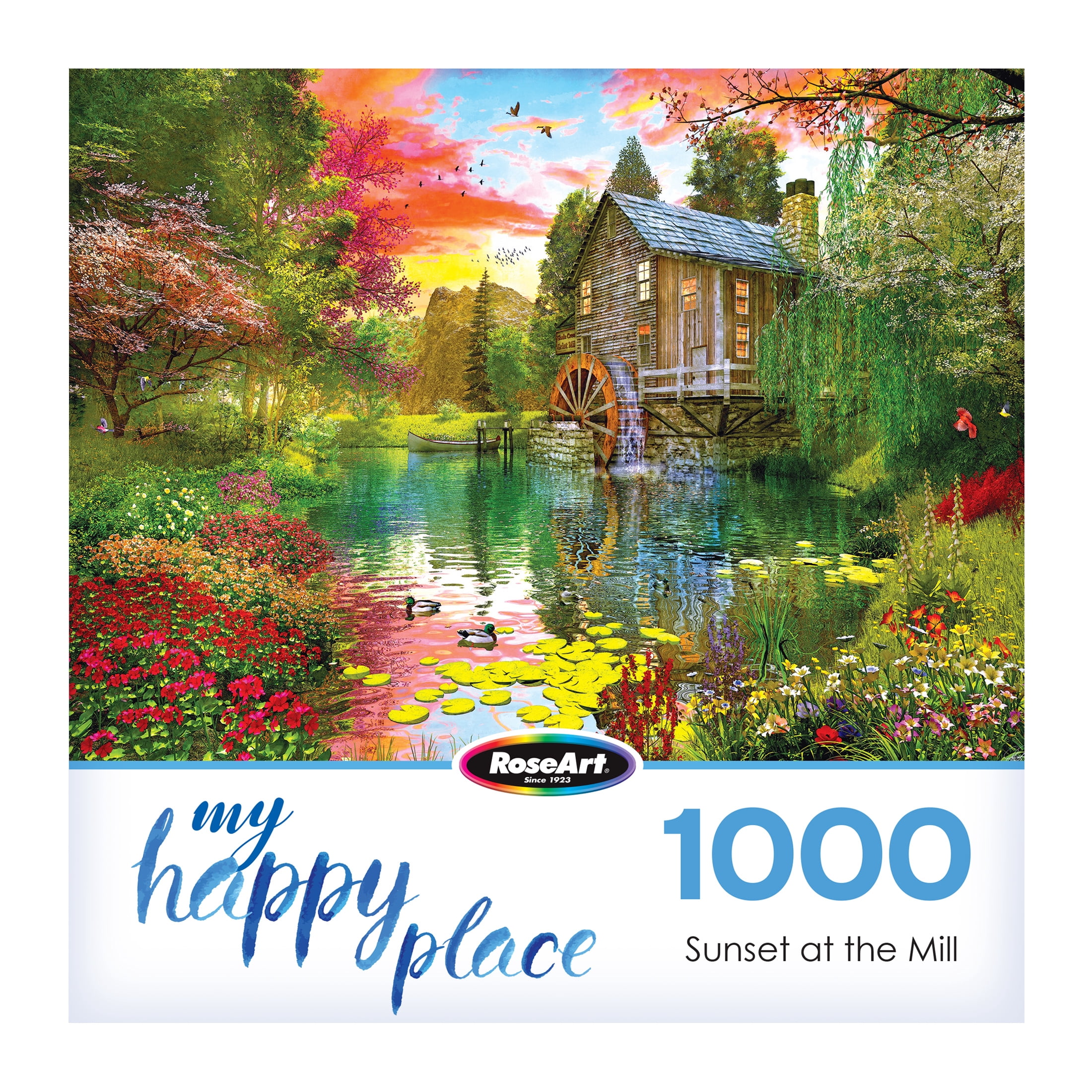 RoseArt - Favorite Places 1000-Piece - Sunset at the Mill- Adult Interlocking Puzzle