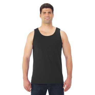 Fruit Of The Loom Mens HD Cotton Tank, L, Black