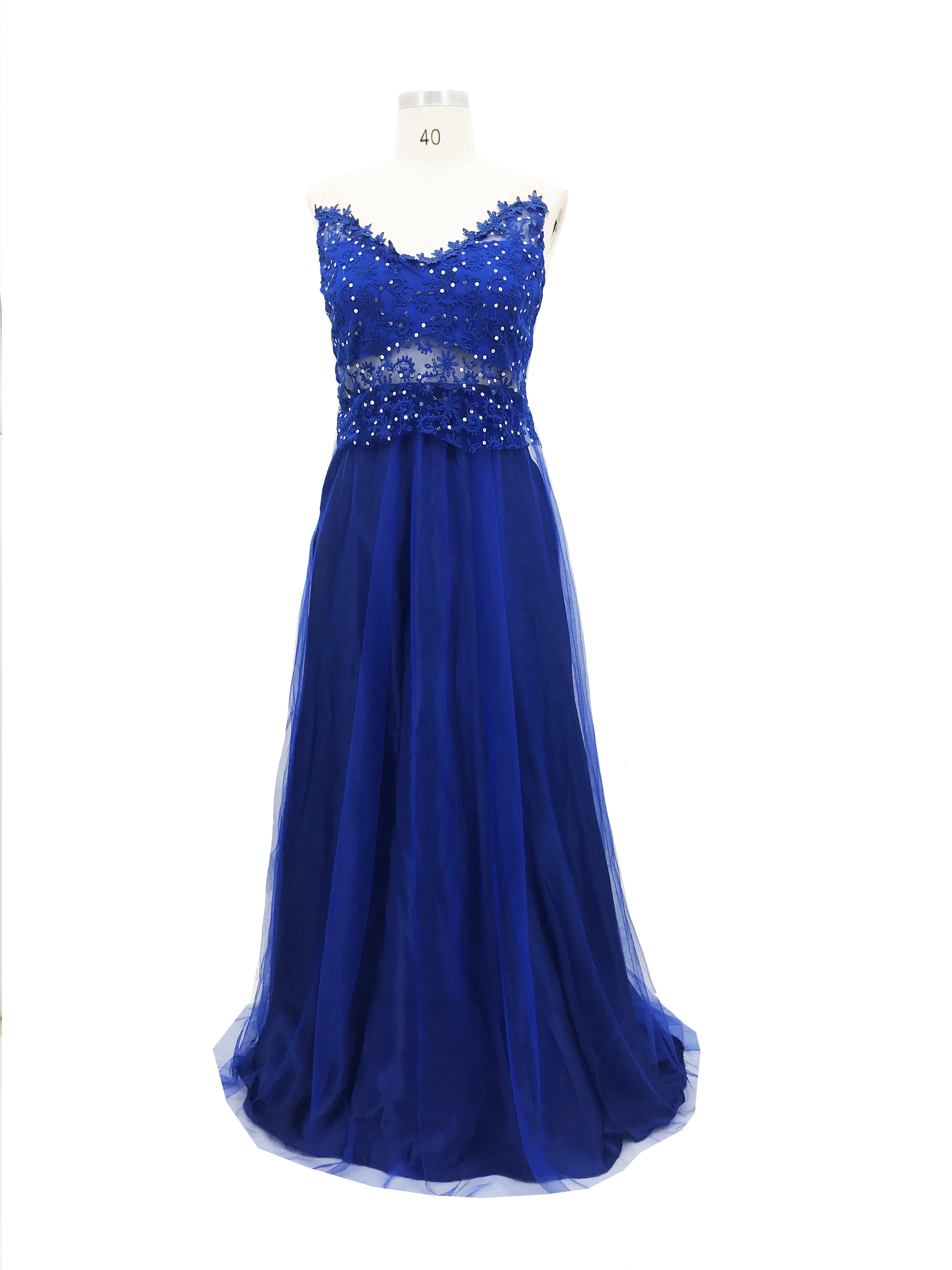 Fortune Robe de Soirée pour Femme Bleue à Épaules Dénudées, Décolleté en V Profond, Robe Formelle
