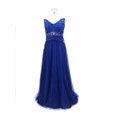 thumbnail image 1 of Fortune Robe de Soirée pour Femme Bleue à Épaules Dénudées, Décolleté en V Profond, Robe Formelle, 1 of 5