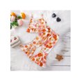 thumbnail image 3 of Honganda Toddler Kid Girl Clothes Set Letter/Butterfly Floral Printed Sling Buttons Ruffle Hem Tank Tops with Flared Pants, 3 of 9