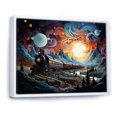 thumbnail image 2 of Designart Art Mural Encadré de Train, Rails Cosmiques un Train Moderne I, Grande Déco d'Art Mural Encadré de Train, Art Mural Encadré Moderne Multicolore Blanc, Cadre Blanc 32x16 Pouces, 2 of 5