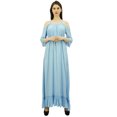 thumbnail image 3 of Bimba Robe Maxi à Épaules Dénudées d'Été pour Femmes, Tenue de Plage, Robes de Vacances, 3 of 9