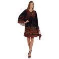 thumbnail image 1 of Bimba Printed Caftan Gown Maxi Robe Dress For Women Beachwear Short Swimsuit Cover Up, 1 of 7