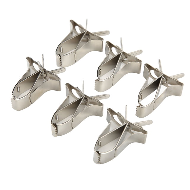 Bird Cage Food Holder, Sturdy Easy To Open 6pcs Stainless Steel Handle Design Fruit Vegetable Clip For Parrots