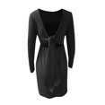 thumbnail image 5 of PVCS Mode Femmes Automne Uni Ceinture Manches Longues Dos Nu Col Rond Mini Robe, 5 of 5