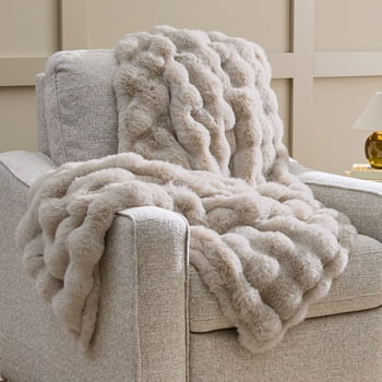 Better Homes & Gardens FR plaid en fausse fourrure effet bulle gris